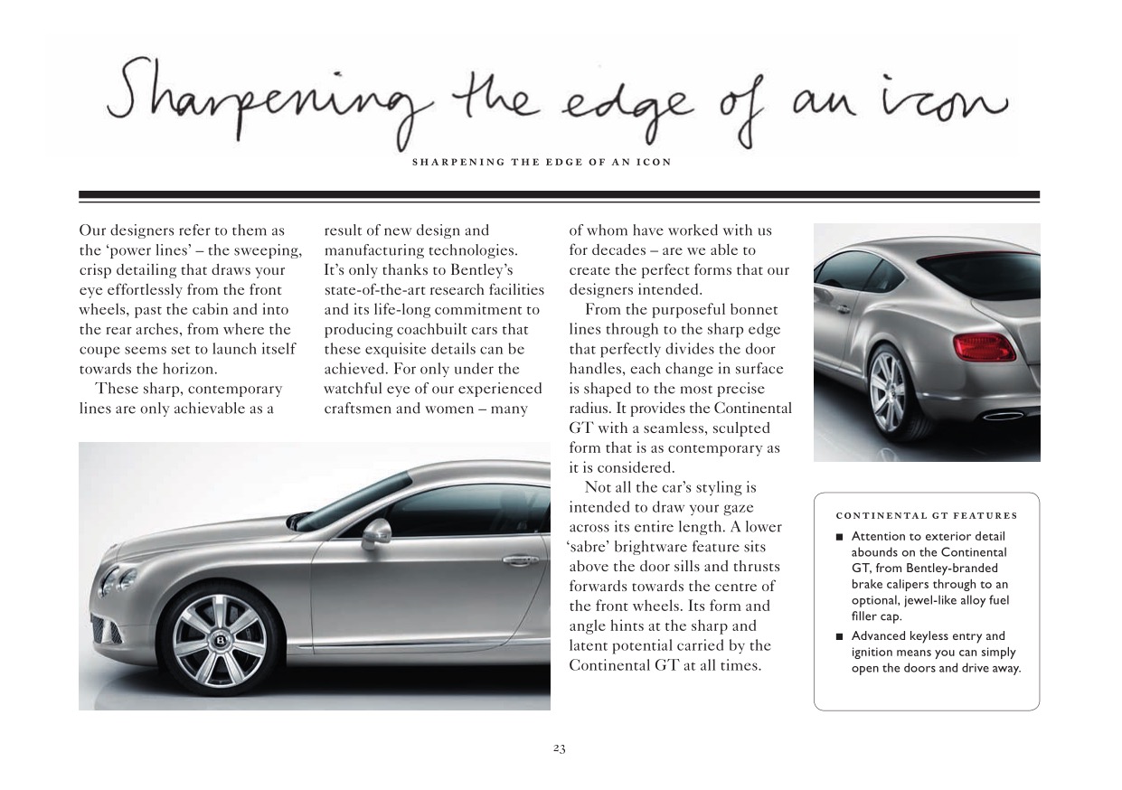 2012 Bentley Continental GT Brochure Page 19
